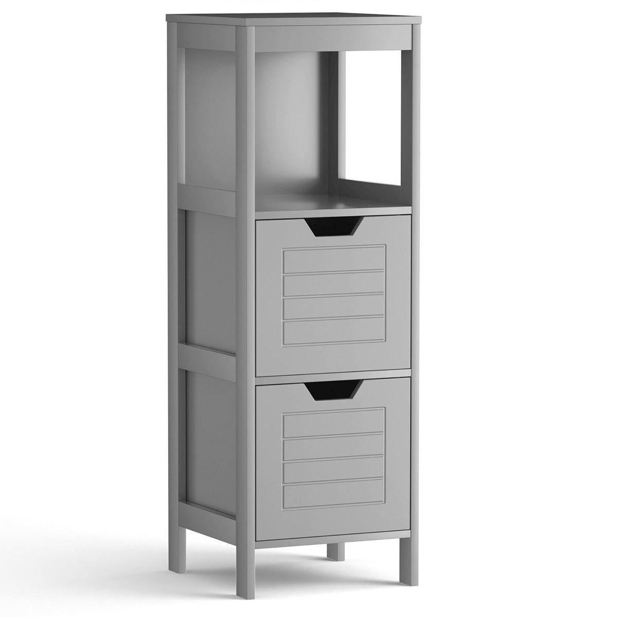 Gray Wooden Accent Cabinet with 2 Drawers J725