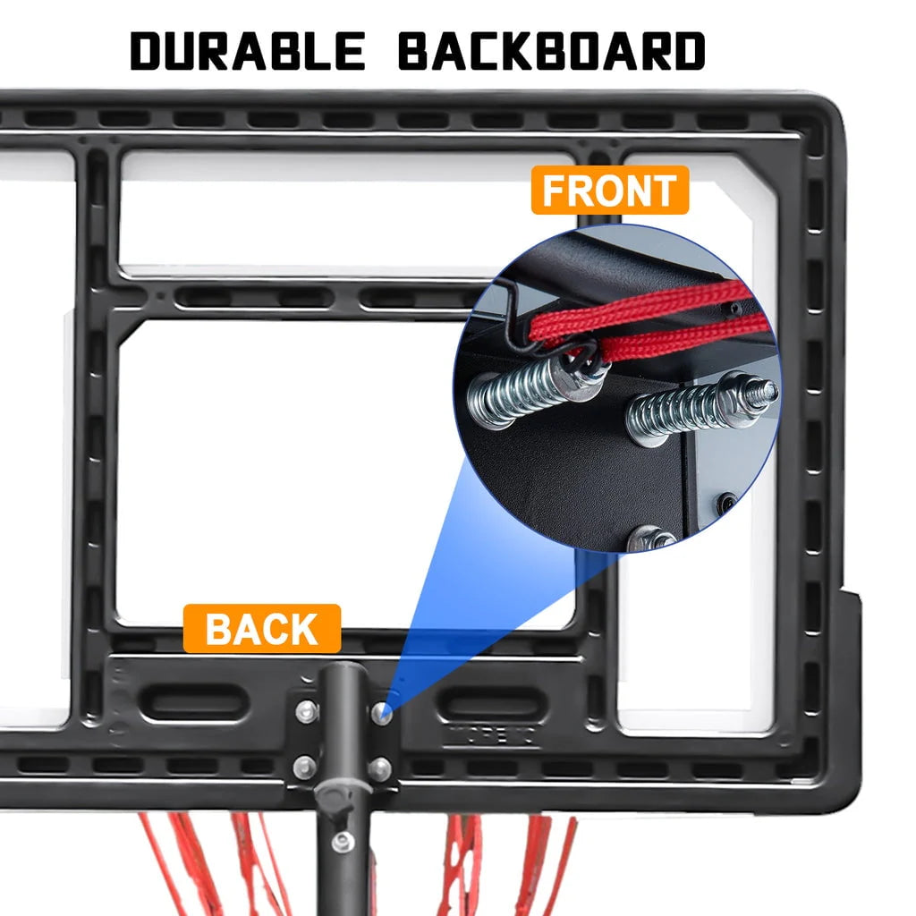 Portable Acrylic Adjustable Height 5-7' Basketball Hoop F5505