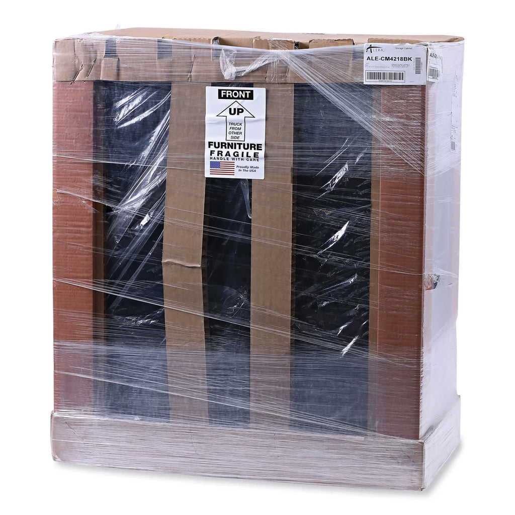Black Heavy-Duty Welded Storage Cabinet with Two Adjustable Shelves B9631