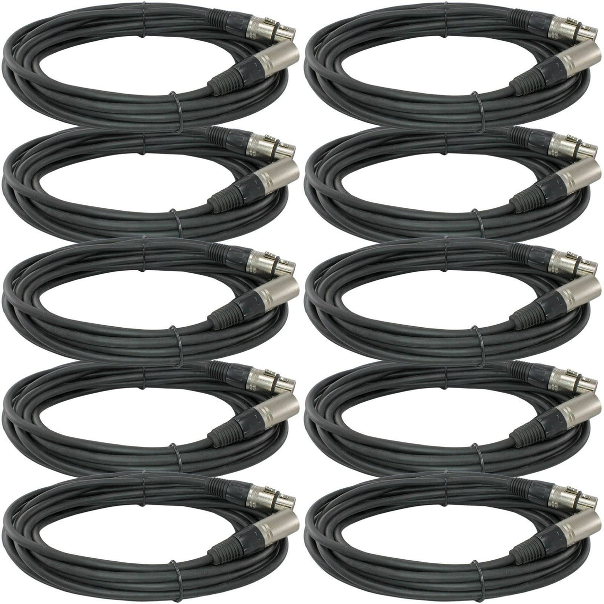10Pack 25 ft XLR Male Female Mic Microphone Audio Cable R335
