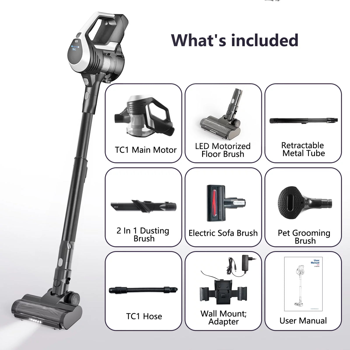 Cordless 4-in-1 Lightweight Stick Vacuum Cleaner F4318