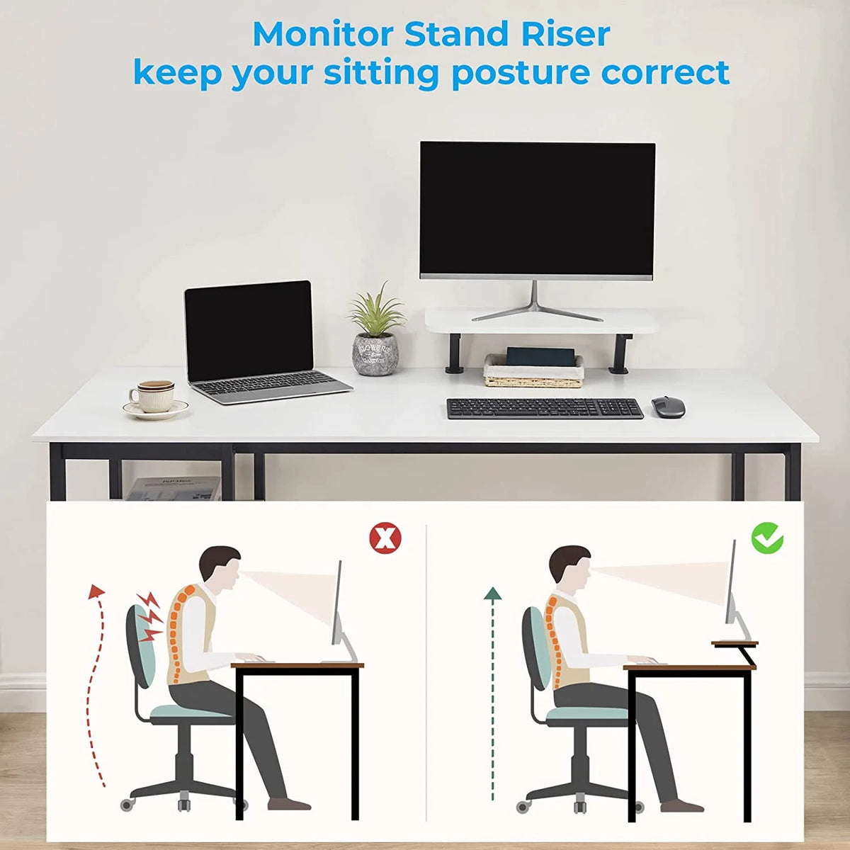39 inch Computer Desk with Monitor Stand M43051