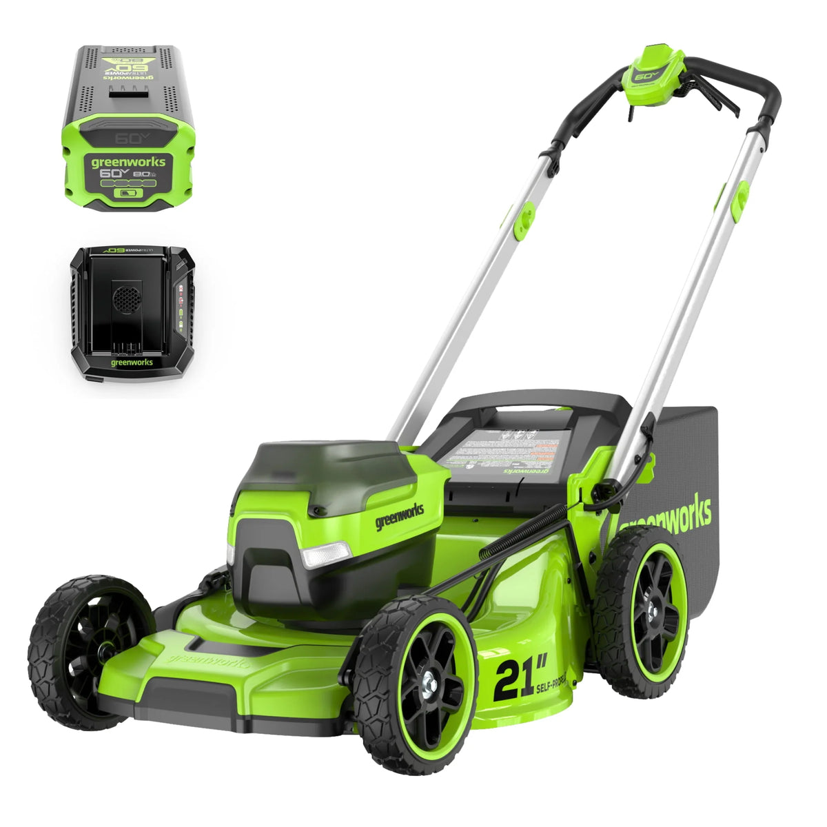 60V 21 Self Propelled Lawn Mower with 8.0 Ah Battery & Rapid Charger N197696