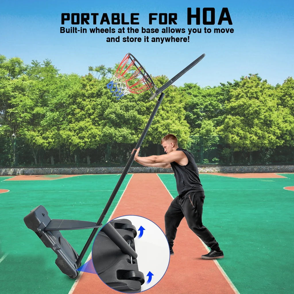 Portable Acrylic Adjustable Height 5-7' Basketball Hoop F5505
