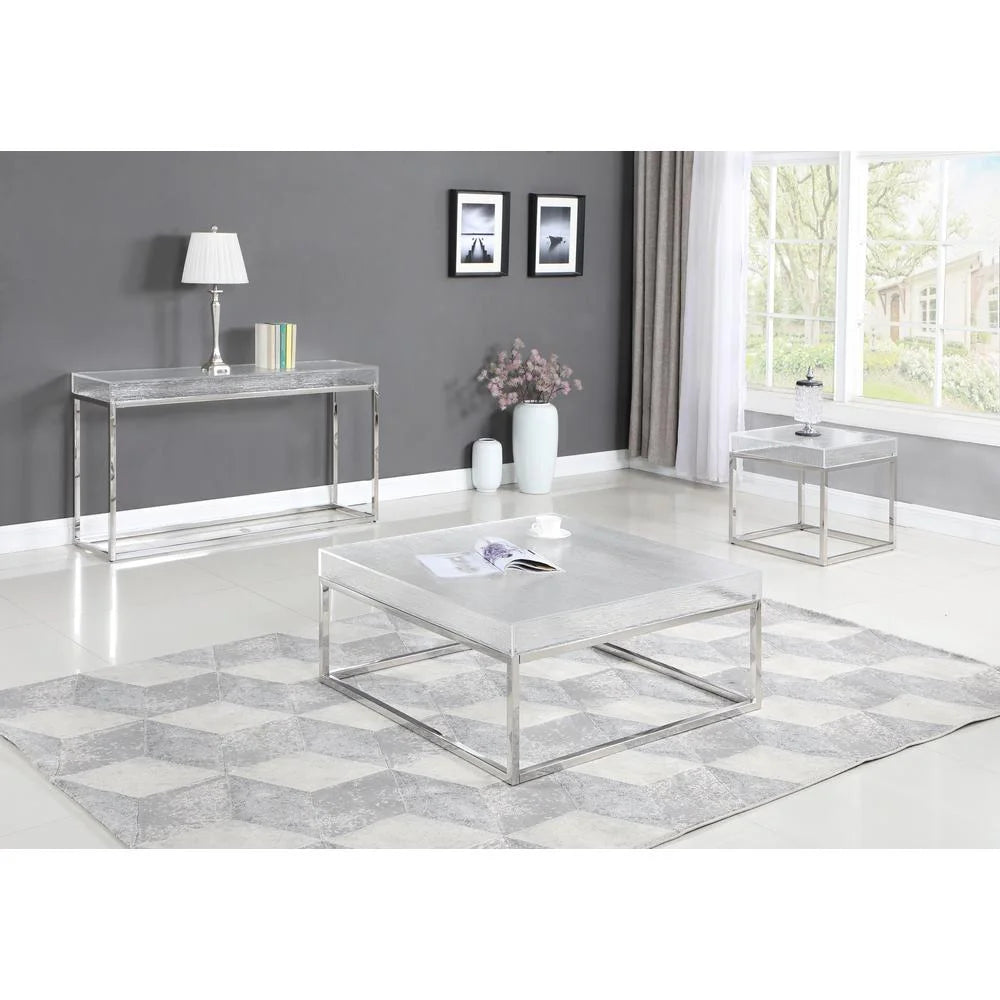 Contemporary Square Cocktail Table with Acrylic Top & Steel Frame K802