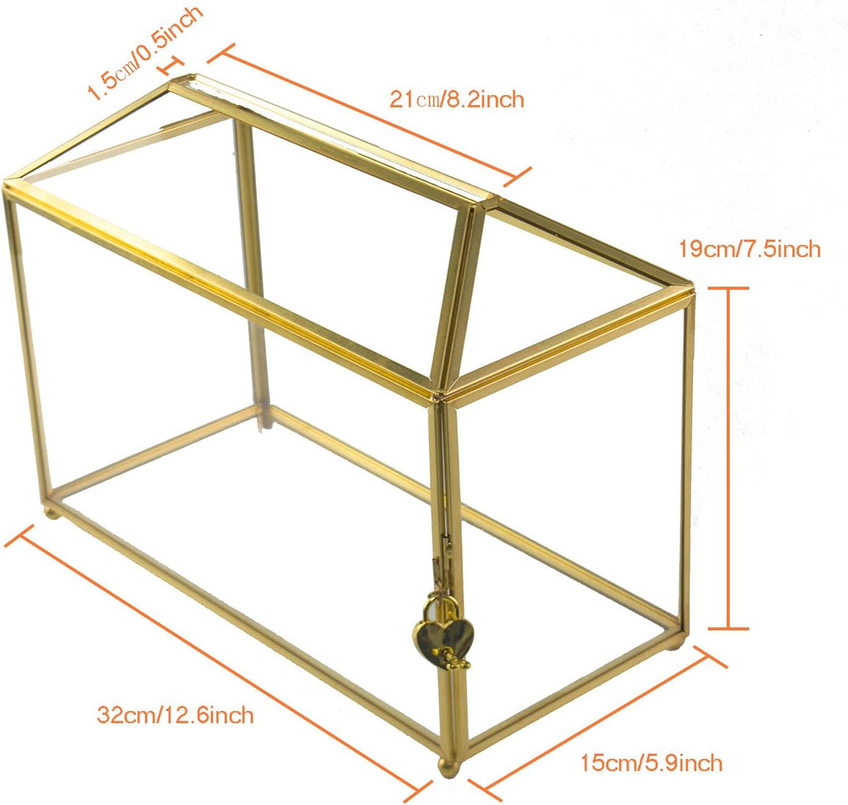 Gold Glass Card Box with Lid X65153
