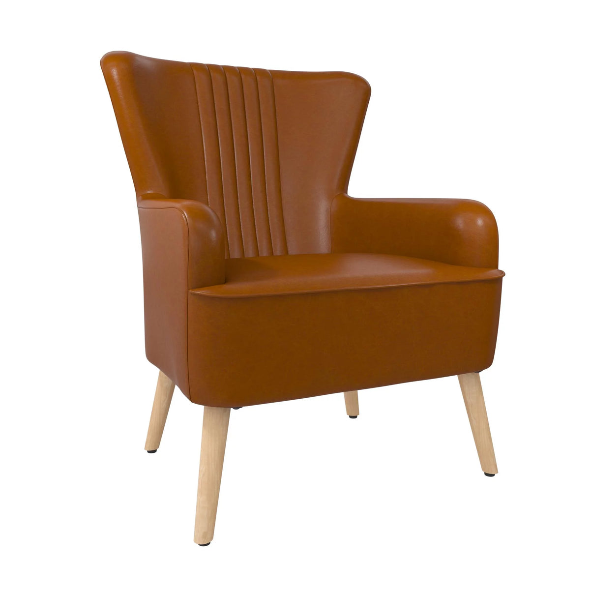 White Faux Leather Accent Chair O6378