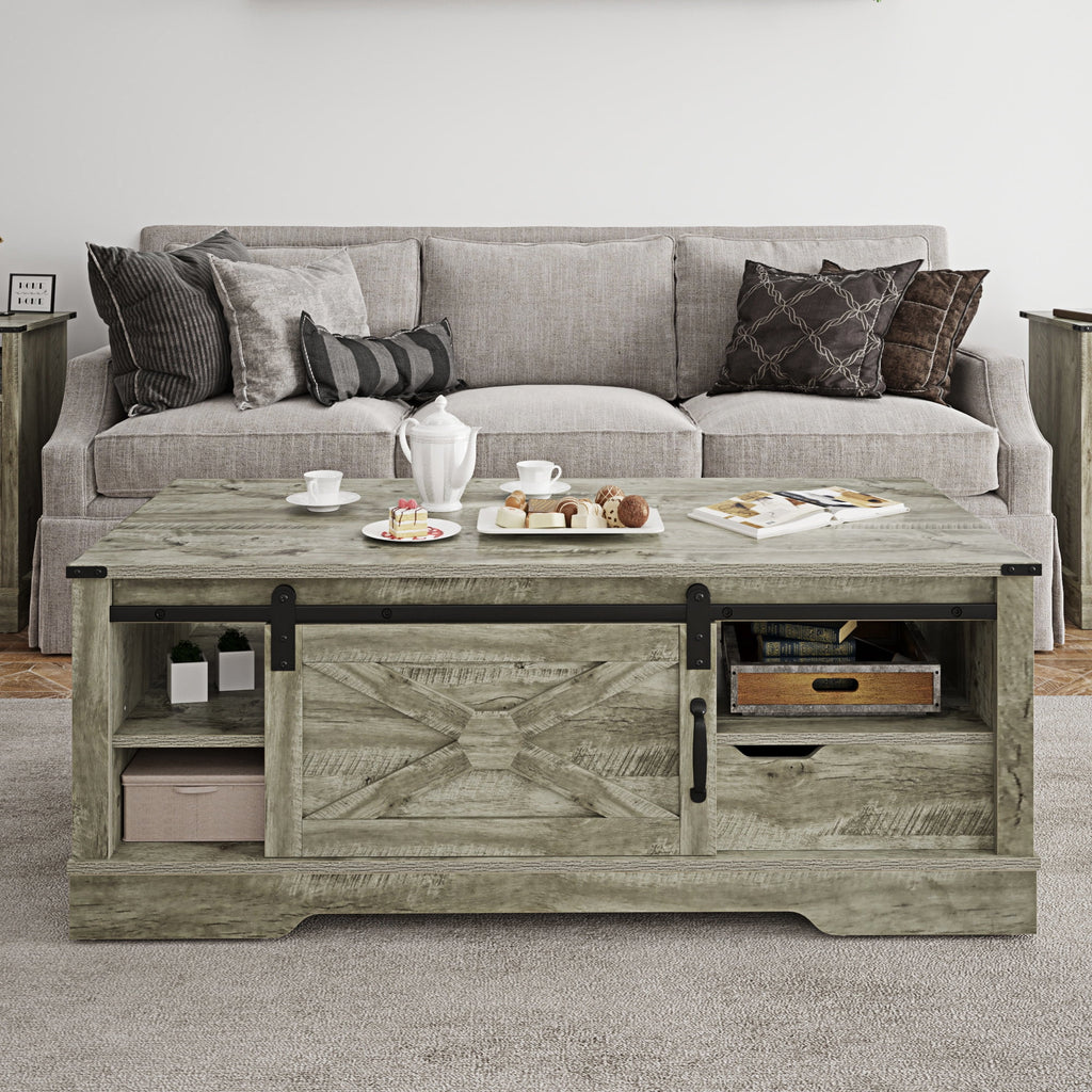 Light Gray Rectangular Coffee Table A147