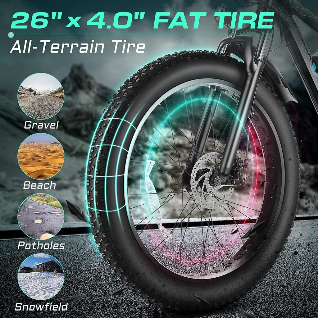 26 x 4.0 Fat Tire 500W All Terrain Electric Bike G663