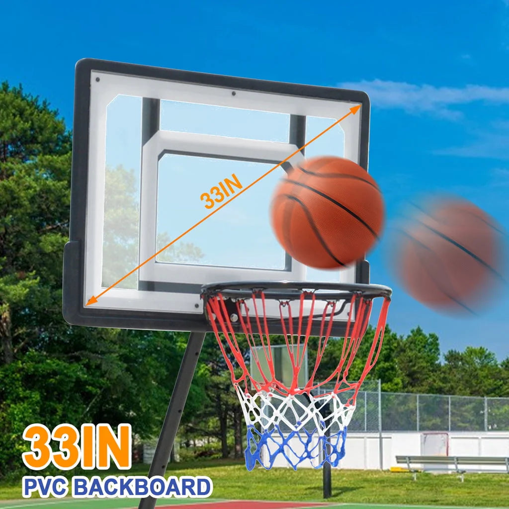 Portable Acrylic Adjustable Height 5-7' Basketball Hoop F5505