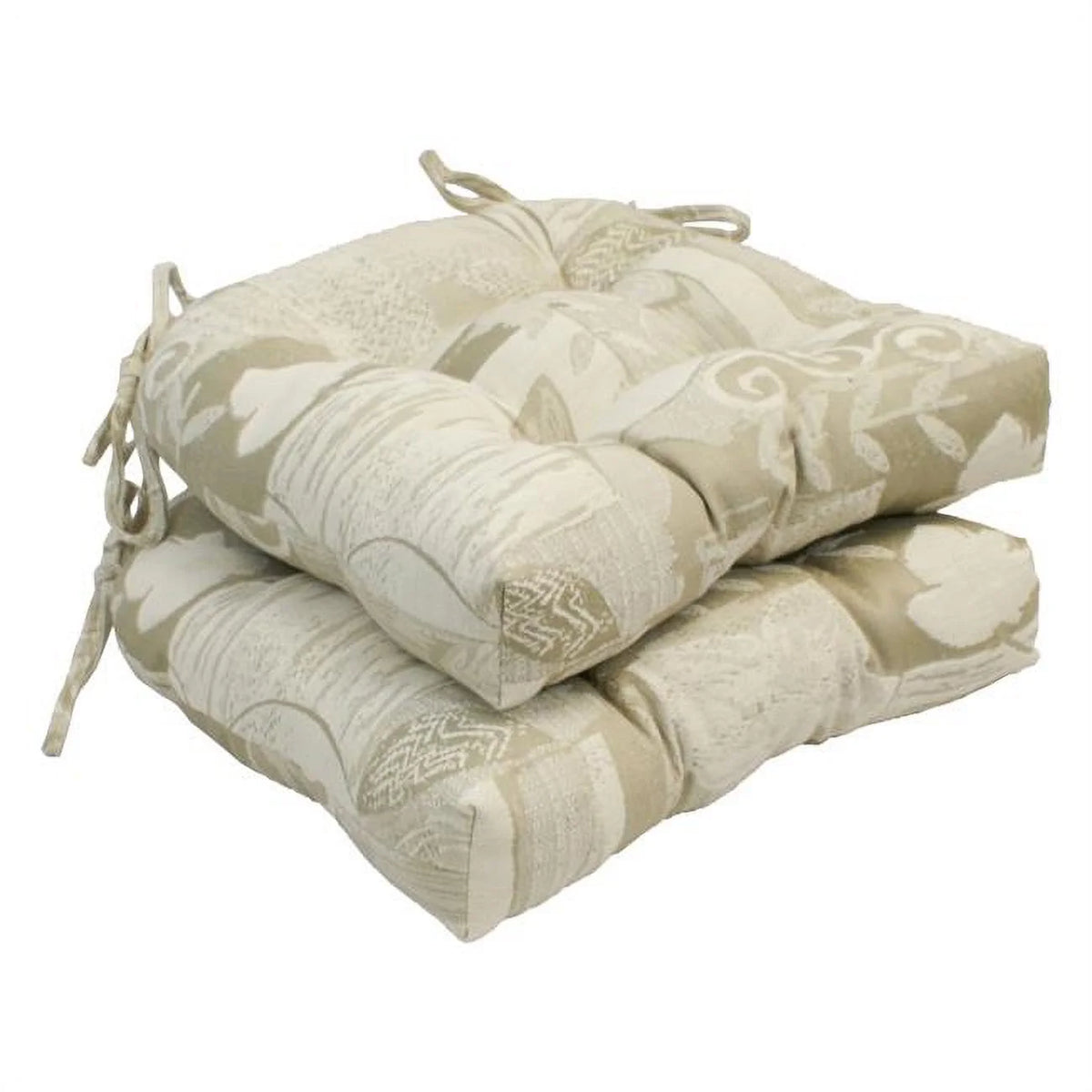 16 in. U-Shaped Jacquard Tufted Chair Cushions, Set of 2 W857892
