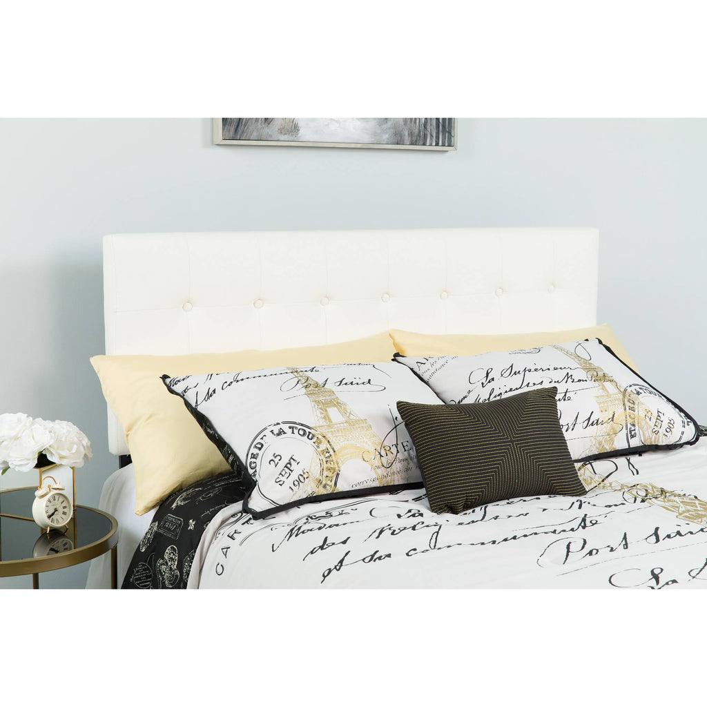 White Upholstered Panel Headboard, Twin O401