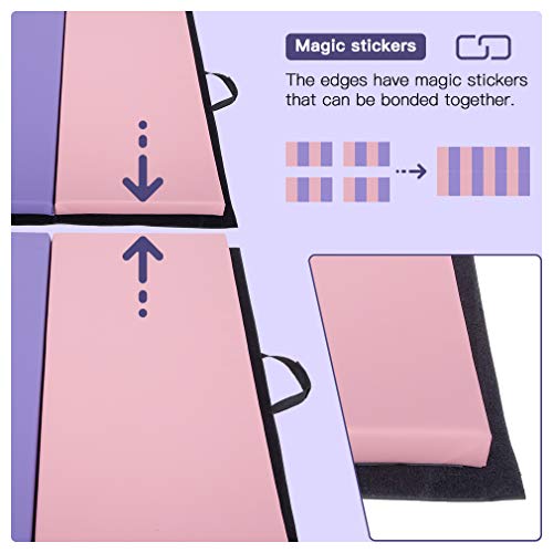 Portable Foldable Gymnastics Tumbling Mat with Carrying Handles G724481