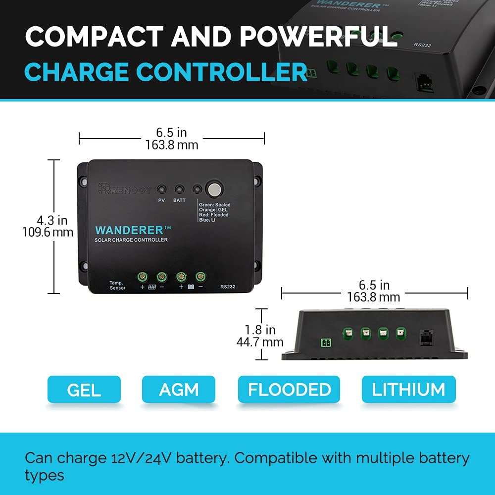 400 Watt 12 Volt Monocrystalline Solar Panel Kit with 30A PWM Charge Controller R8021