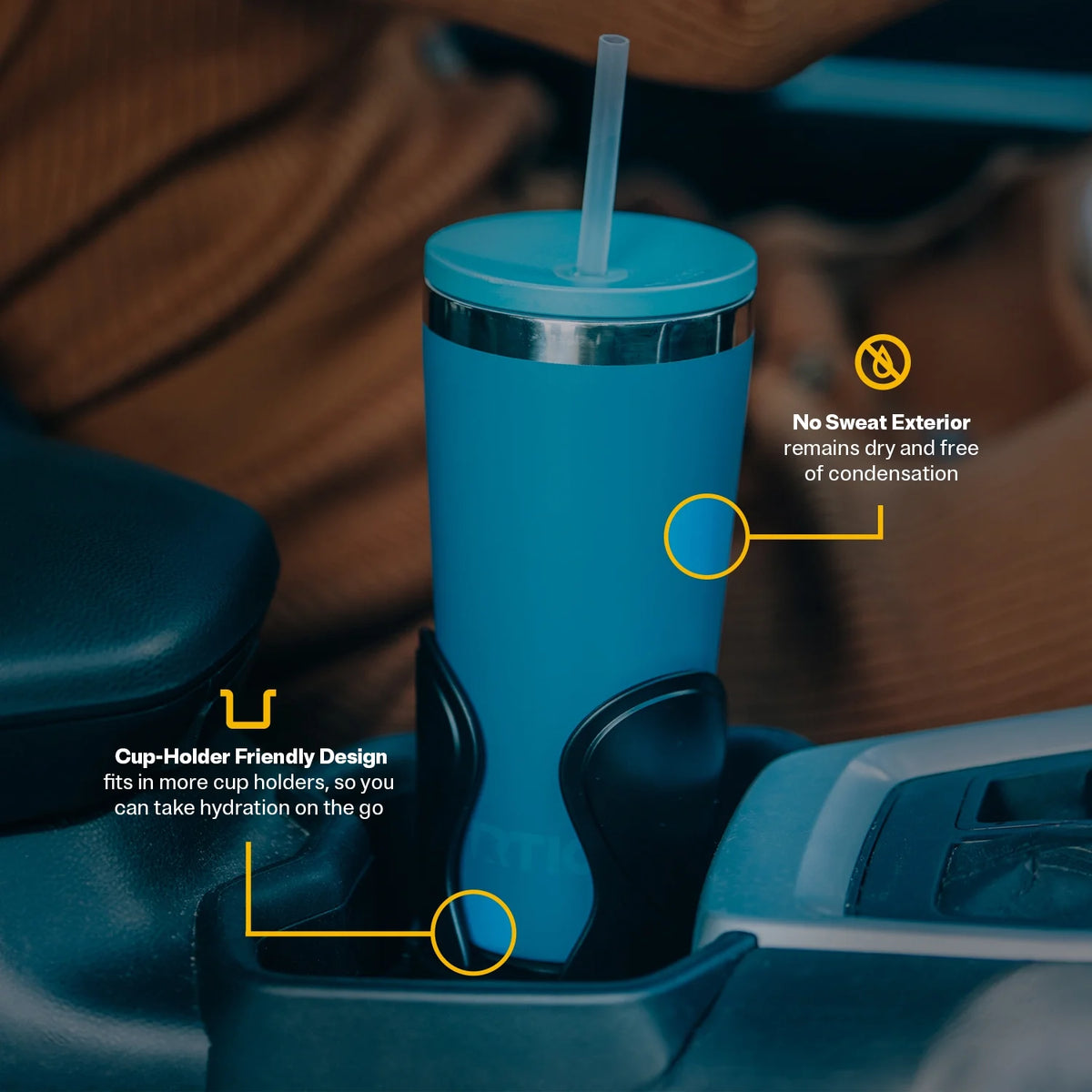 28 oz Ceramic Lined Tumbler with Straw Lid G54843