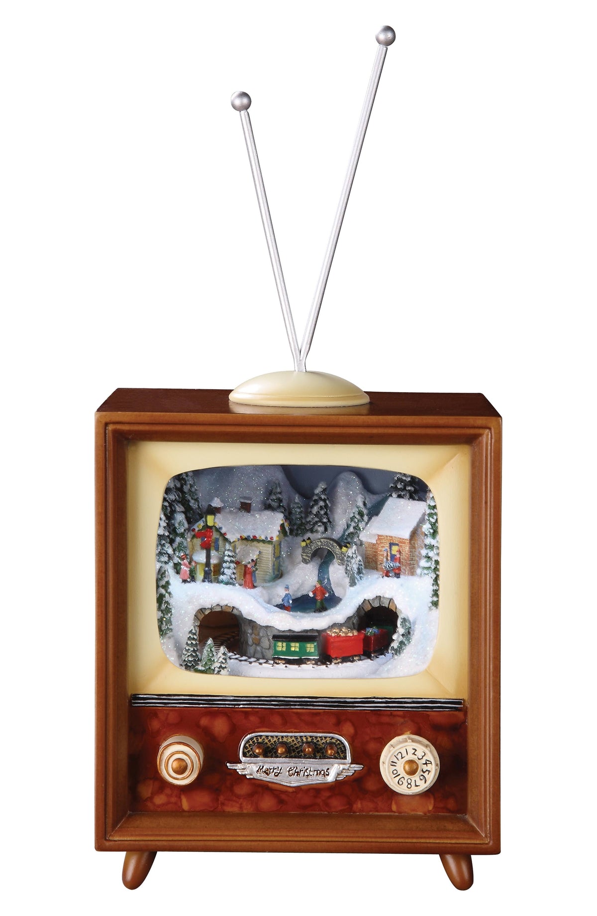 Brown Musical TV with Revolving Train U685