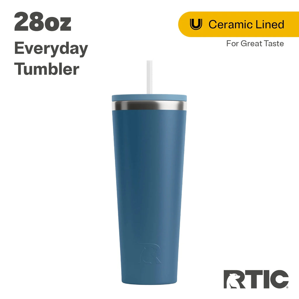 28 oz Ceramic Lined Tumbler with Straw Lid G54843