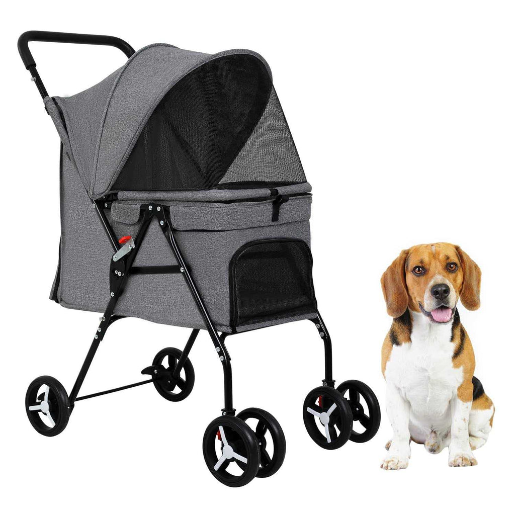 Foldable Mesh Pet Stroller K173297