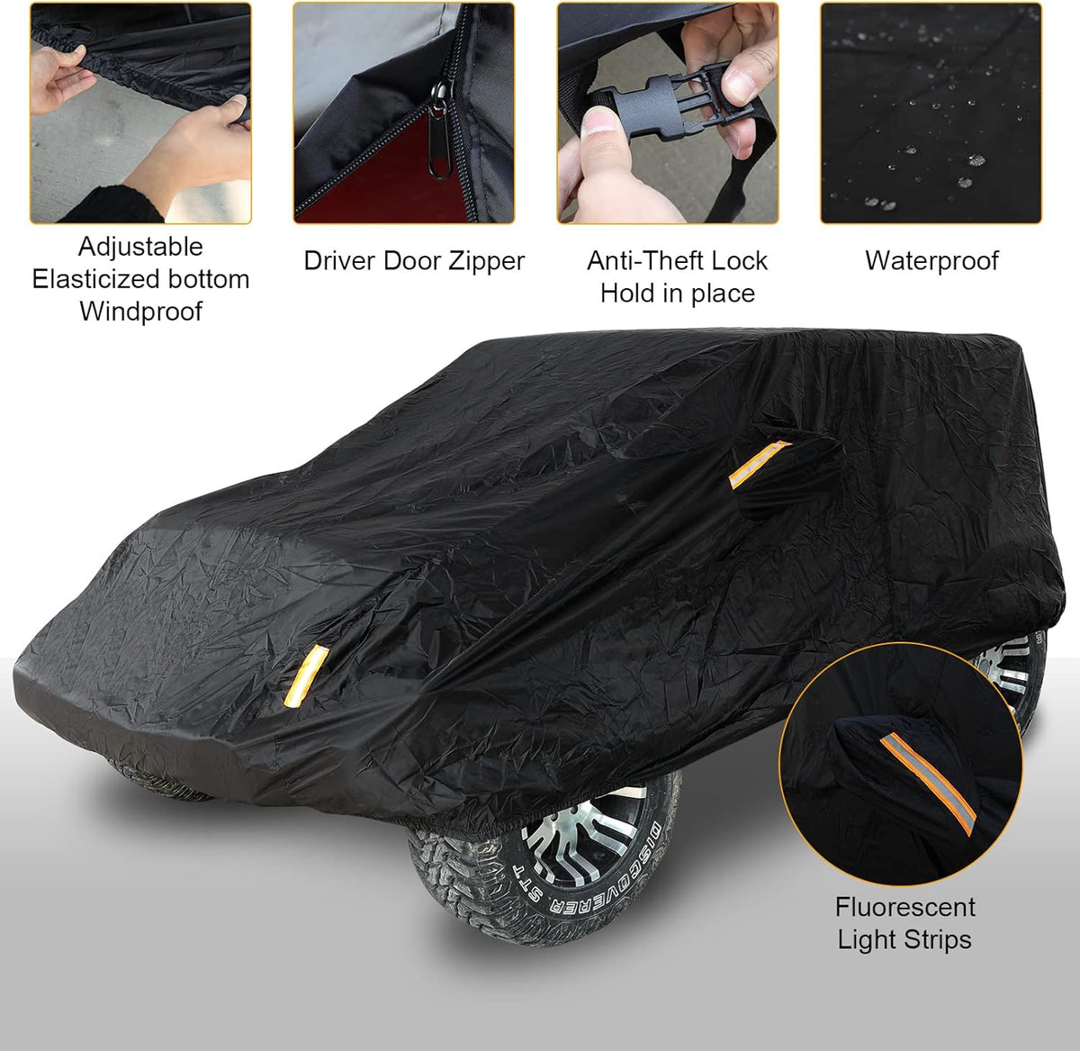 4 Door Full Car Cover with Driver Door Zipper L90829