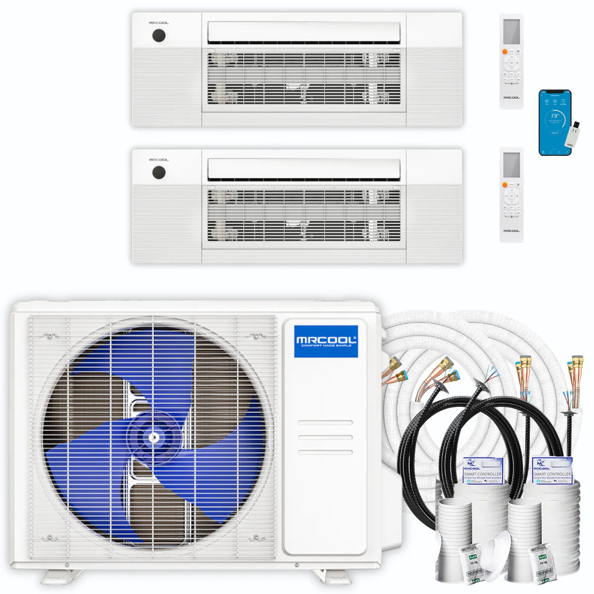 36,000 BTU 2 Zone Ceiling Cassette Ductless Air Conditioner and Heat Pump P472589