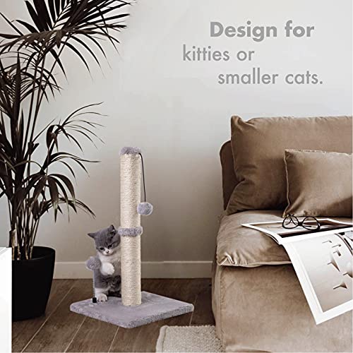Beige Sisal Cat Scratching Post with Hanging Ball V462112