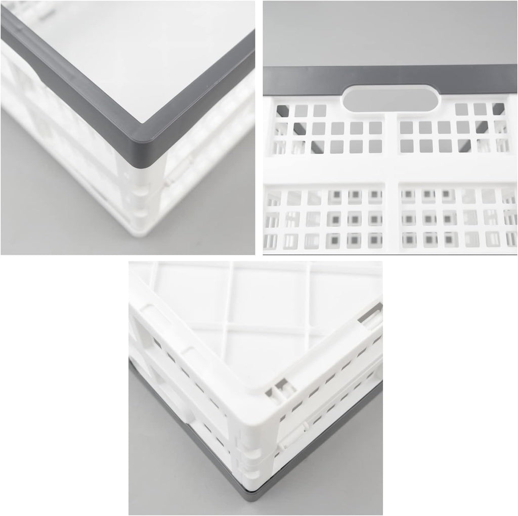 16 L Plastic Collapsible Storage Crates, 2 Packs L533946