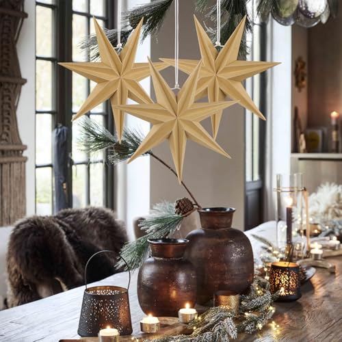 Flocked Paper Star Lantern 12 inch Foldable A6304