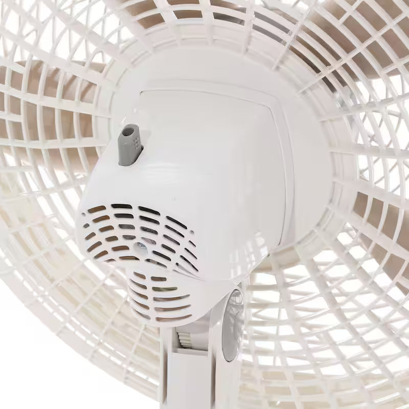White 3 Speed Oscillating Pedestal Fan with Timer and Remote Control H9691