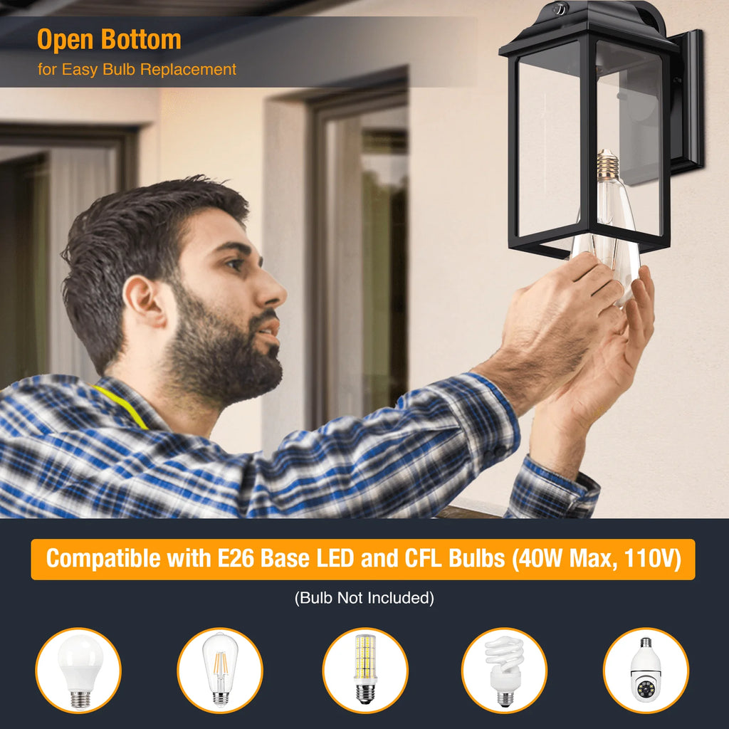 Black Outdoor Wall Sconce 2 Sets S987