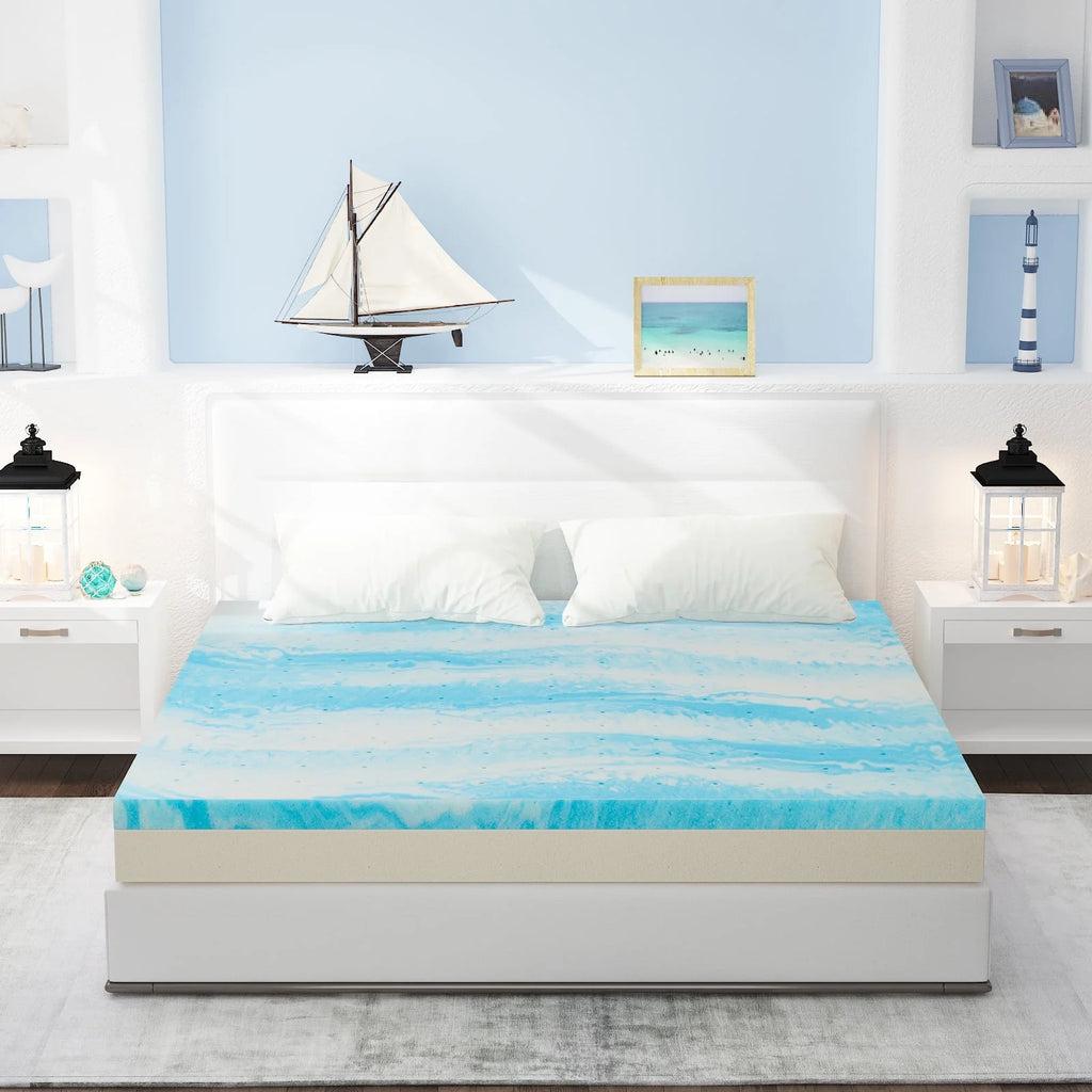 2 Inch Twin Size Cool Gel Memory Foam Mattress Topper Z532