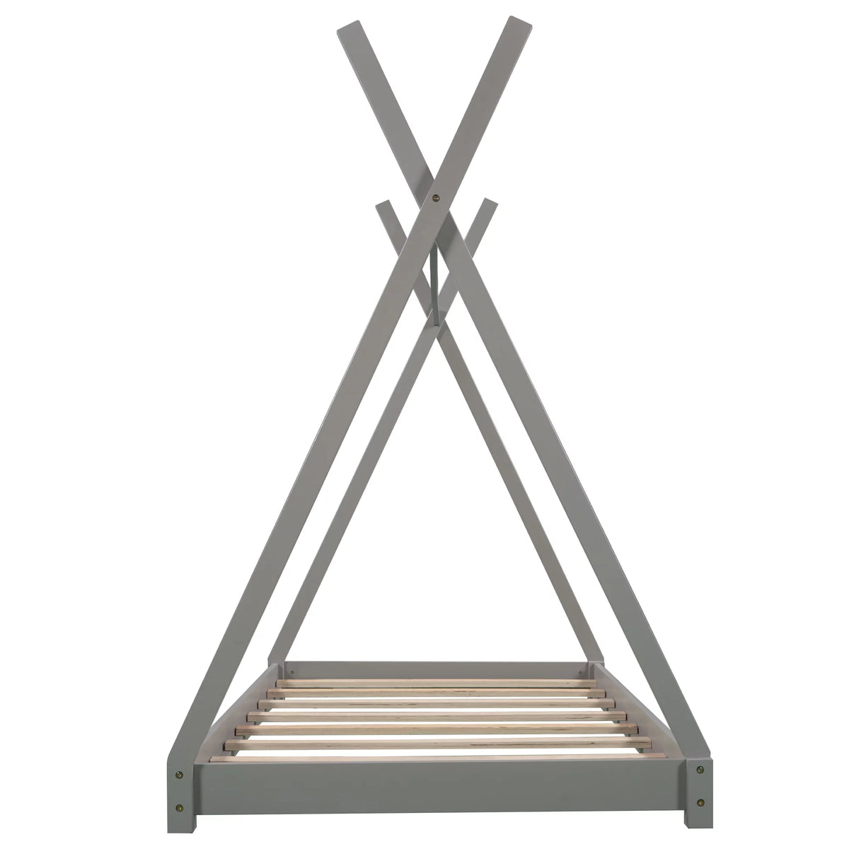 Gray Wood Twin Size Platform Bed W17975