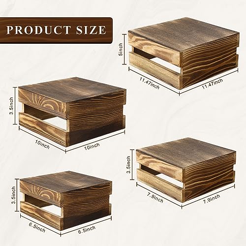 4 Pieces Wood Cupcake Display Stand Risers D496