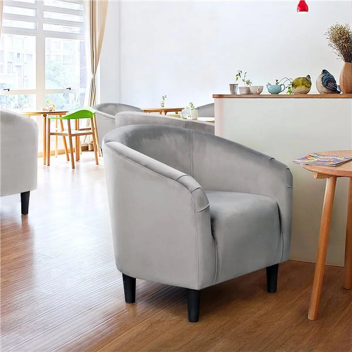 Ivory Polyester Boucle Accent Chair G92162