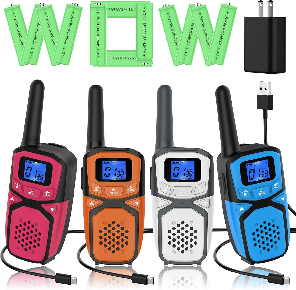 Rechargeable 4 Pack Walkie Talkies I624081
