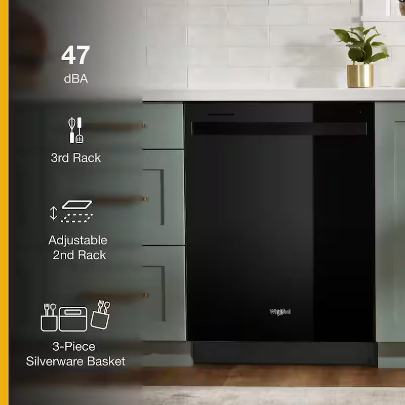 Black Built-In Dishwasher with Third Level Rack Y9481