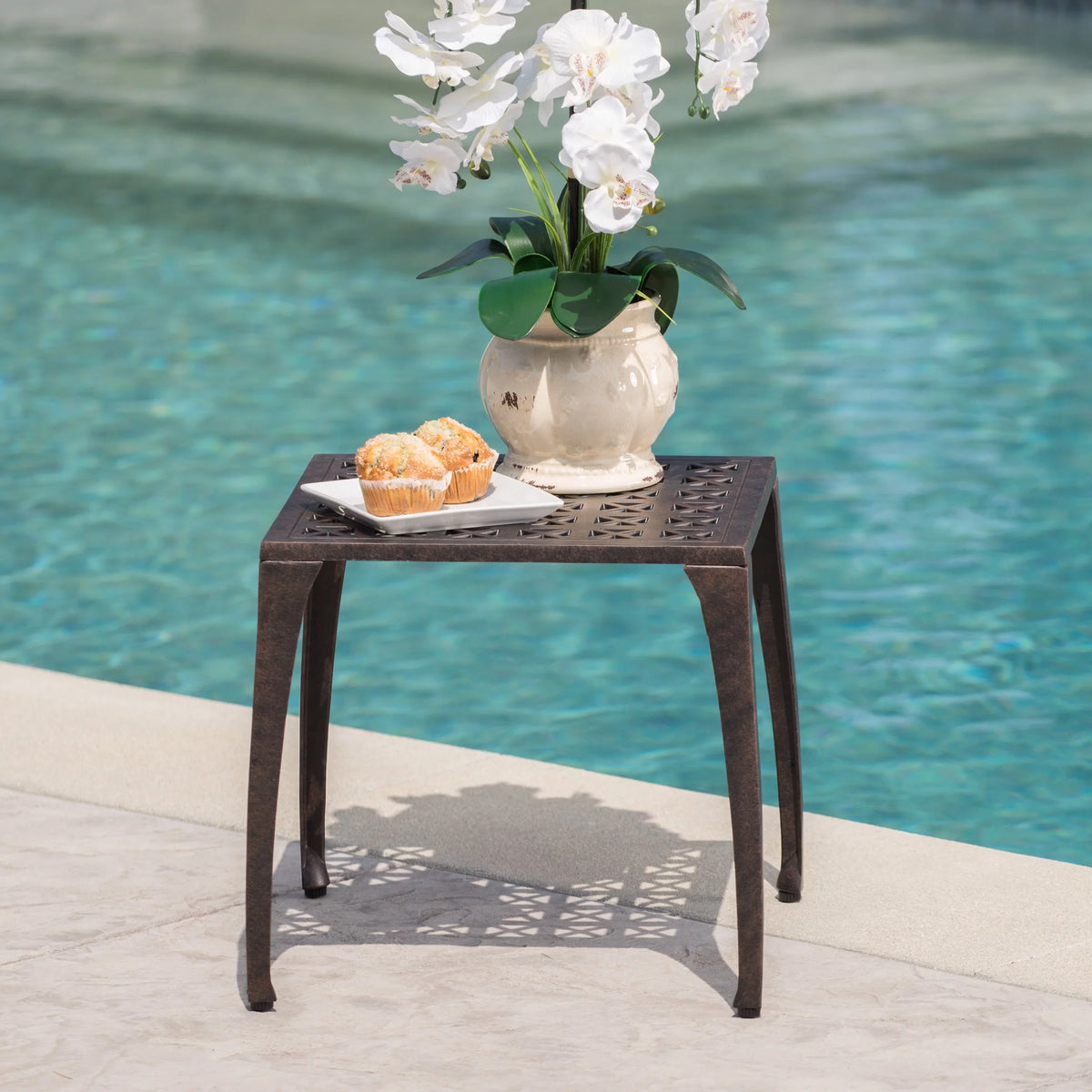 18 Cast Aluminum Side Table G5787