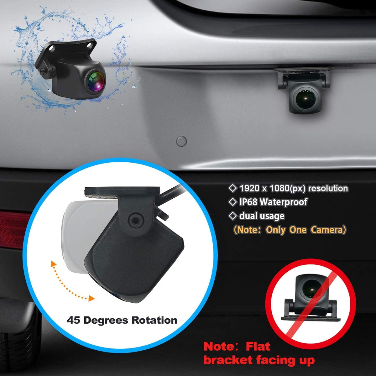 1080P Backup Camera and Monitor Kit 7 inch HD Widescreen with 49ft Wired Rear Camera K712