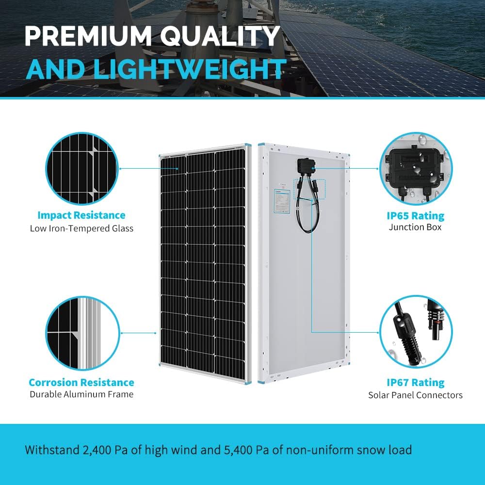 400 Watt 12 Volt Monocrystalline Solar Panel Kit with 30A PWM Charge Controller R8021