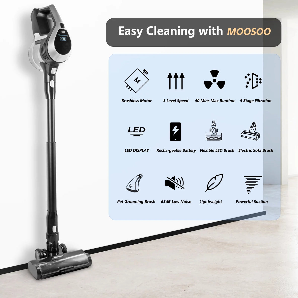 Cordless 4-in-1 Lightweight Stick Vacuum Cleaner F4318