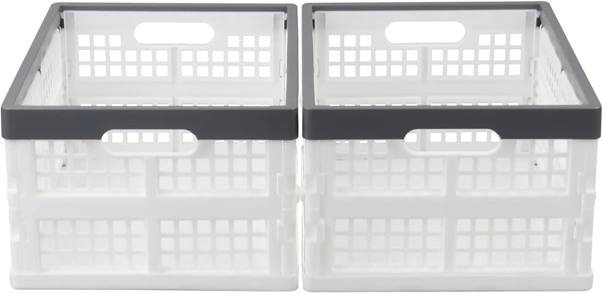 16 L Plastic Collapsible Storage Crates, 2 Packs L533946