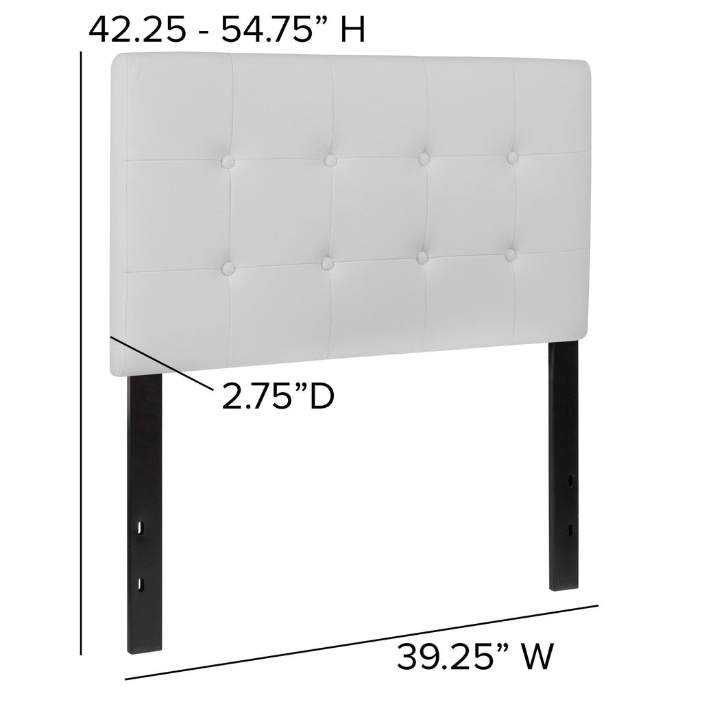 White Upholstered Panel Headboard, Twin O401