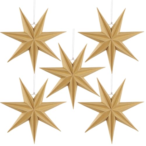 Flocked Paper Star Lantern 12 inch Foldable A6304