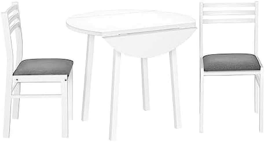 White Metal and Laminate 3 Piece Dining Set P374