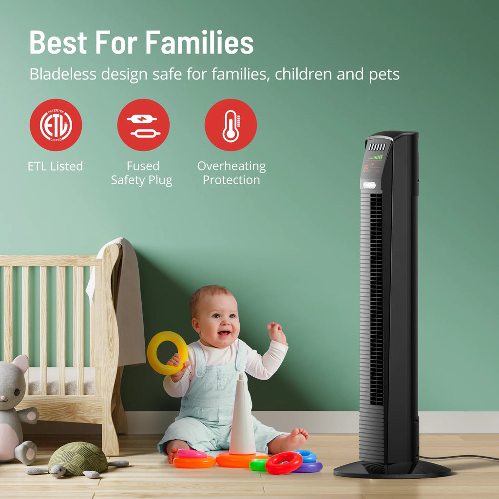 36 Standing Floor Fan with Remote, Oscillating Fan N817