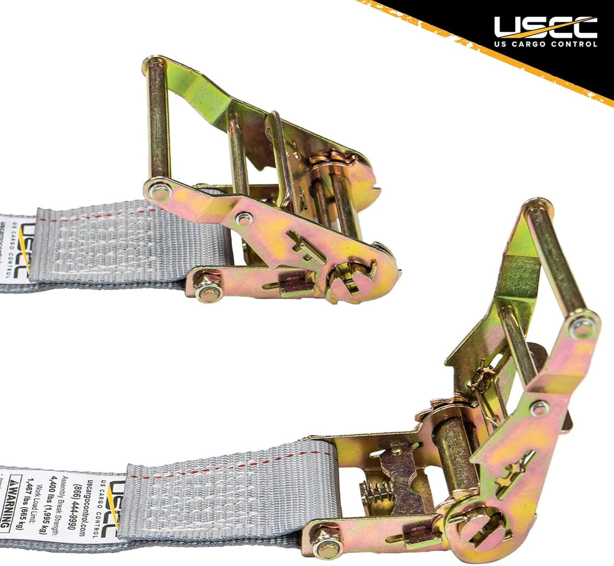 2 Inch x 10 Foot Gray Ratchet Straps 4 Pack C90501