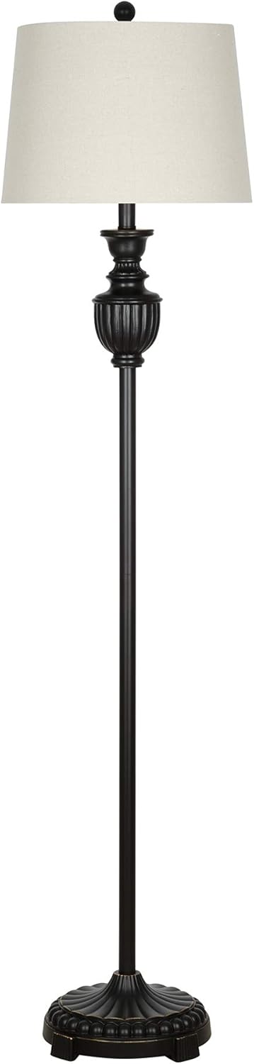 Distressed White Faux Wood Floor Lamp G529970