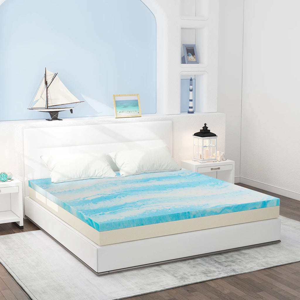 2 Inch Twin Size Cool Gel Memory Foam Mattress Topper Z532