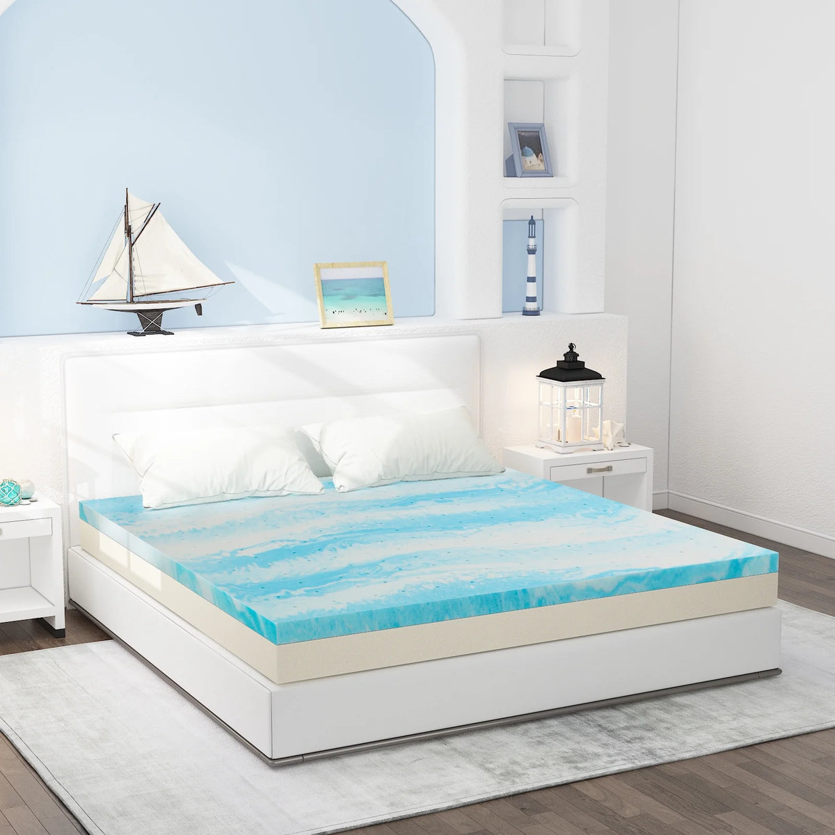 2 Inch Twin Size Cool Gel Memory Foam Mattress Topper Z532