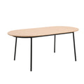 71" Oval Dining Table with MDF Top and Black Steel Legs N5941