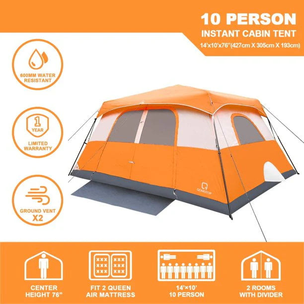 10 Person Waterproof Camping Tent A133824